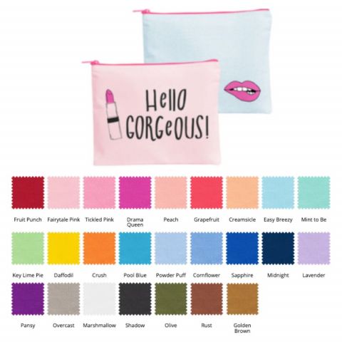 Large Colored Cotton Zipper Pouch Custom Zippered Pouches Bulletin Bag